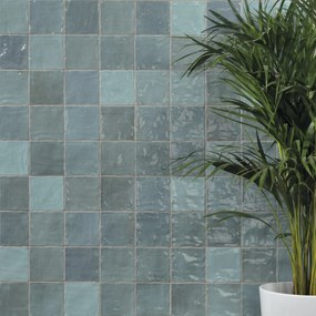 Πλακάκι Τοίχου 10x10cm Γυαλιστερό Peronda Ceramicas Riad Glossy Aqua