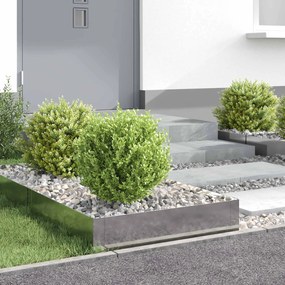 vidaXL Περίγραμμα γκαζόν 4 τμχ. 60 x 60 x 20 εκ Ατσάλι Ασημί