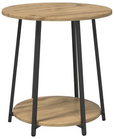 vidaXL Σετ Τραπεζάκι Πλευράς  2 Τεμαχίων σε Artisan Oak με Engineered Wood και Μέταλλο