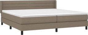 vidaXL Κρεβάτι Boxspring με Στρώμα Taupe 200x200 εκ. Υφασμάτινο