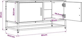 vidaXL Ντουλάπι TV 80 x 34,5 x 40 εκ Μαύρη Δρυς Επεξεργασμένο Ξύλο