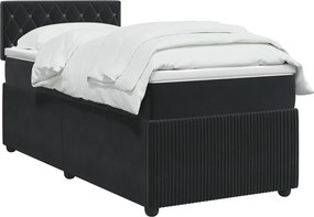 vidaXL Κρεβάτι box spring με στρώμα Μαύρο 80 x 200 cm Βελούδο
