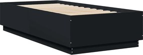 vidaXL Πλαίσιο Κρεβατιού Μαύρο 100x200 εκ. Επεξεργ. Ξύλο