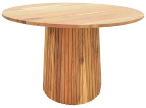 Τραπέζι Tully pakoworld μασίφ ξύλο ακακίας σε φυσική απόχρωση Φ120x75εκ