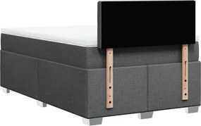 vidaXL Κρεβάτι Boxspring με Στρώμα Σκούρο Γκρι 120x200 εκ. Υφασμάτινο