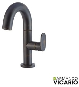 Armando Vicario SLIM Μπαταρία Νιπτήρος με βαλβίδα clic-clac Rusty Black