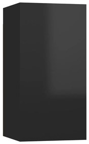 vidaXL Έπιπλα Τηλεόρασης 2 τεμ. Γυαλ. Μαύρα 30,5x30x60εκ. Μοριοσανίδα