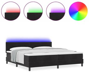 vidaXL Κρεβάτι με ελατήρια με στρώμα Μαύρο 200 x 200 cm Βελούδο