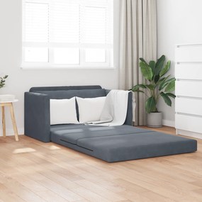 vidaXL Καναπές Κρεβάτι 2 σε 1 Σκούρο Γκρι 124x204x61 cm Βελούδο