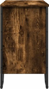 vidaXL Ντουλάπι Νιπτήρα Μπάνιου Καπνιστή Δρυς 60x35x60 εκ. Επεξ. Ξύλο