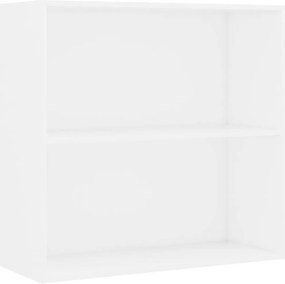 vidaXL Βιβλιοθήκη με 2 Ράφια Λευκή 80x30x76,5 εκ. από Επεξ. Ξύλο