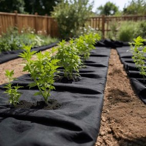 vidaXL Μεμβράνη με Γεωύφασμα Μαύρη 1 x 50 μ. Πολυεστερικές Ίνες