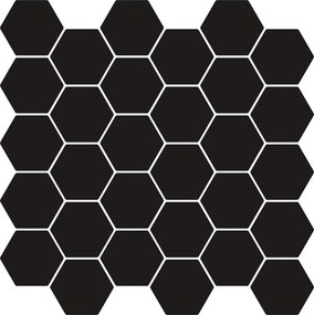 vidaXL Εξάγωνο Πλακάκι 50 τμχ. Μαύρο 30 x 30 cm Πολυουρεθάνη και PET
