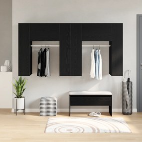 vidaXL Ντουλάπια Διαδρόμου 2 τμχ Μαύρης Βελανιδιάς Επεξεργασμένου Ξύλου