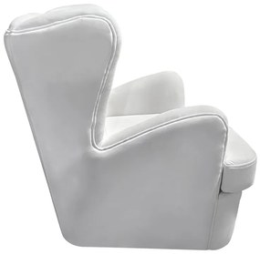 Πολυθρόνα Regalo pakoworld βελούδο σε λευκή απόχρωση 75x88x85εκ