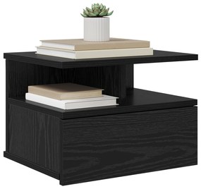 vidaXL Επιπλέουσα Κομοδίνα 2 τεμ Μαύρο Δρυς 40x31x27 εκ Επεξεργασμένο Ξύλο