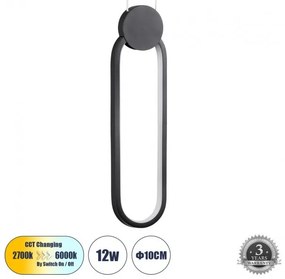 Κρεμαστό Φωτιστικό Οροφής LED 12W 1440lm ILDI Globostar 61088 Μαύρο