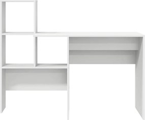 vidaXL Γραφείο με ράφι Λευκό 131,5 x 50 x 106,5 εκ. Επεξεργασμένο ξύλο