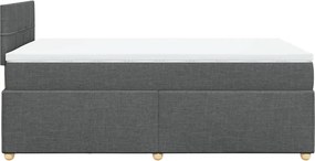 vidaXL Κρεβάτι Boxspring με Στρώμα Σκούρο Γκρι 120x200 εκ. Υφασμάτινο