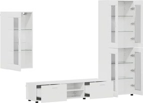 vidaXL Σετ επίπλου τηλεόρασης FLORIN 3 pcs Υψηλής γυαλάδας λευκό