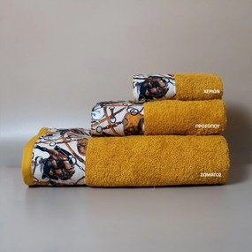 Πετσέτες Μπάνιου (Σετ 3τμχ) White Fabric Horsie Yellow 600gsm