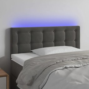 Κεφαλάρι Κρεβατιού LED Σκούρο Γκρι 100x5x78/88 εκ. Βελούδινο 3122089