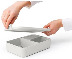 Κουτί τροφίμων Brabantia Make&Take 1006292, 2 l, Με διαχωριστικά, Στεγανό κλείσιμο, Χωρίς BPA, Ανοιχτό γκρι