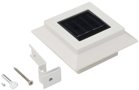 vidaXL Φωτιστικά Εξωτ. Χώρου Ηλιακά 6 τεμ. LED Τετράγωνα Λευκά 12 εκ.