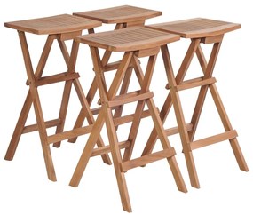 Σκαμπό Μπαρ Πτυσσόμενα 4 τεμ. από Μασίφ Ξύλο Teak
