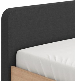 Κρεβάτι Barletta 120 Artisan - Γκρί Ύφασμα 120x200 εκ. 131x213.5x85.5 εκ.