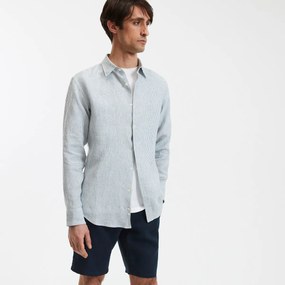 Ριγέ λινό πουκάμισο