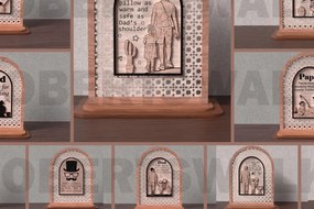 Σετ των 2 Intra απο ξύλο plywood Χρώμα wenge 3mm-4mm πάχος - Πακέτο επιγραφών για την ημέρα του πατέρα Δίασταση 20x20 cm INTRAFABR-21282319