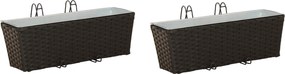 vidaXL Ραφήνα 2 pcs Μαύρο 50 x 17 x 17 εκ Μέταλλο