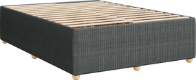 vidaXL Κρεβάτι box spring με στρώμα Σκούρο Γκρι 140 x 200 cm Ύφασμα