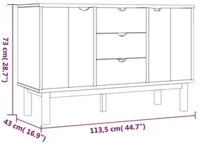 Ντουλάπι OTTA 113,5 x 43 x 73 εκ. από Μασίφ Ξύλο Πεύκου - Καφέ