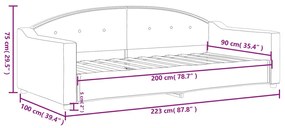 Καναπές Κρεβάτι Μαύρος 90 x 200 εκ. Υφασμάτινος - Μαύρο