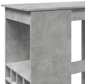 vidaXL Τραπέζι Μπαρ με Ράφια Γκρι Σκυρ. 90x47,5x103,5 εκ Επεξεργ. Ξύλο