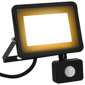 vidaXL Προβολέας LED με Αισθητήρα Θερμό Λευκό 30 W