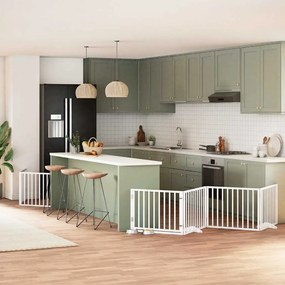 Διαχωριστικό Σκύλων/Πόρτα Πτυσσόμενο 8 Πάνελ 640εκ Ξύλο Λεύκας