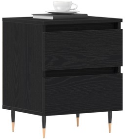 vidaXL Κομοδίνα 2 τμχ Μαύρο Δρυς 40x35x50 εκ Κατασκευασμένο Ξύλο
