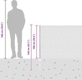 vidaXL Εξωτερική εξάγωνη περίφραξη με στήλη 25 x 1 m Ασημί Δίχτυ