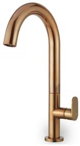 Armando Vicario Slim Natural Brass Μπαταρία Νιπτήρος Υψηλή Με Βαλβίδα Clic-Clac