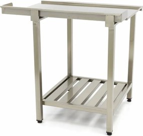Dishwasher Table - 90 x 75cm - Left - with Backsplash and Storage Shelf