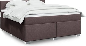 vidaXL Κρεβάτι Boxspring με Στρώμα Σκούρο Καφέ 180x200 εκ Υφασμάτινο