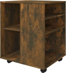 vidaXL Ντουλάπι Με Ροδάκια Καπνιστή Δρυς 60x53x72 εκ. Επεξεργ. Ξύλο