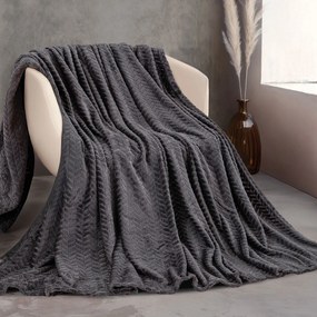 Κουβέρτα Fleece Υπέρδιπλη (220x240) Rythmos Harmonie Γκρι