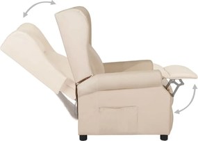 vidaXL Πολυθρόνα Ανακλινόμενη Κρεμ Υφασμάτινη