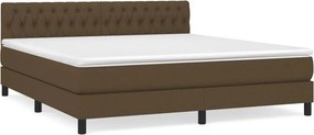 vidaXL Κρεβάτι Boxspring με Στρώμα Σκούρο Καφέ 180x200 εκ Υφασμάτινο