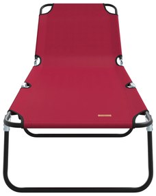vidaXL Πτυσσόμενη Ξαπλώστρα Φορητή Κόκκινη 600D Oxford Fabric