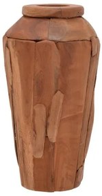 Διακοσμητικό βάζο Archean Pakoworld teak ξύλο Φ30x60εκ 338-000015 338-000015 Καφέ